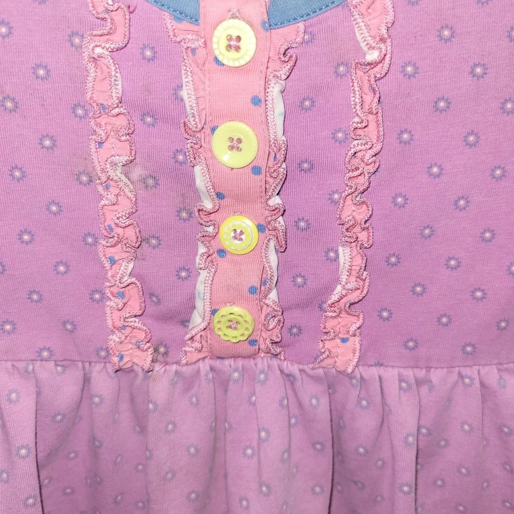 Matilda Jane Girls Purple Floral Ruffle Button Knit Dress 18-24 Months‎ spring